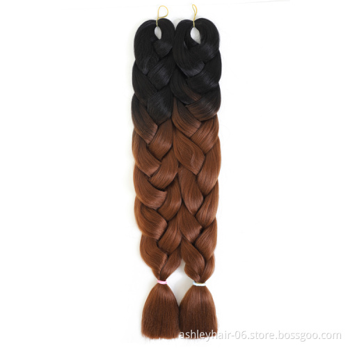Wholesale Premium Fiber 32 Inch 330G Two Tone Color Synthetic Hair Jumbo Braid Wig